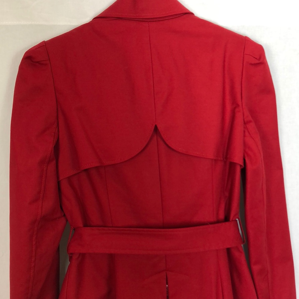 🖤SOLD🖤 Kenneth Cole Women's Red Knee-Length Trench Coat - Picture 6 of 9